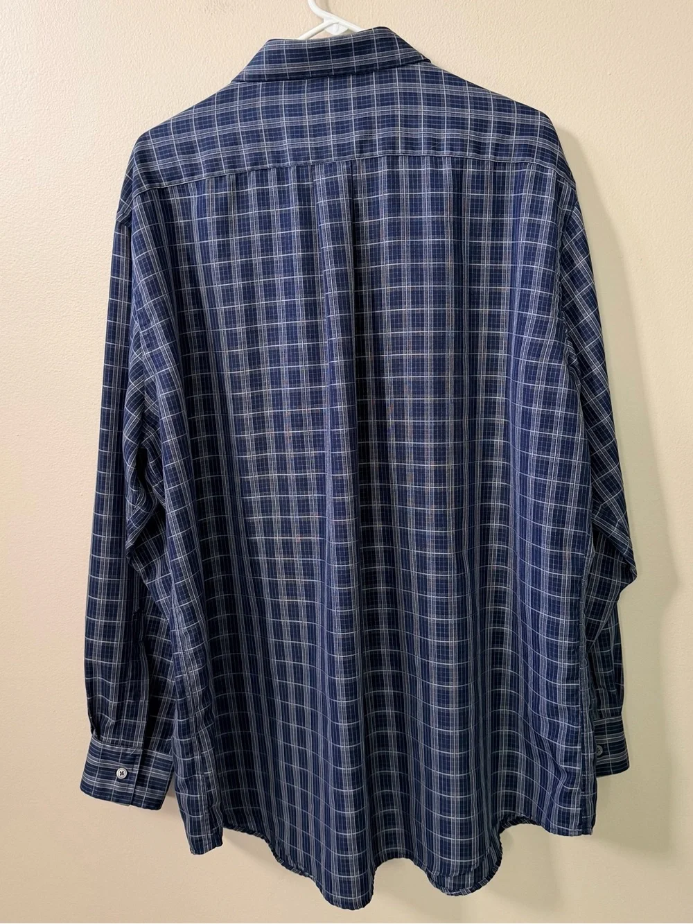 croft & barrow Navy and Grey Plaid Button-Down Shirt, Sz XXL